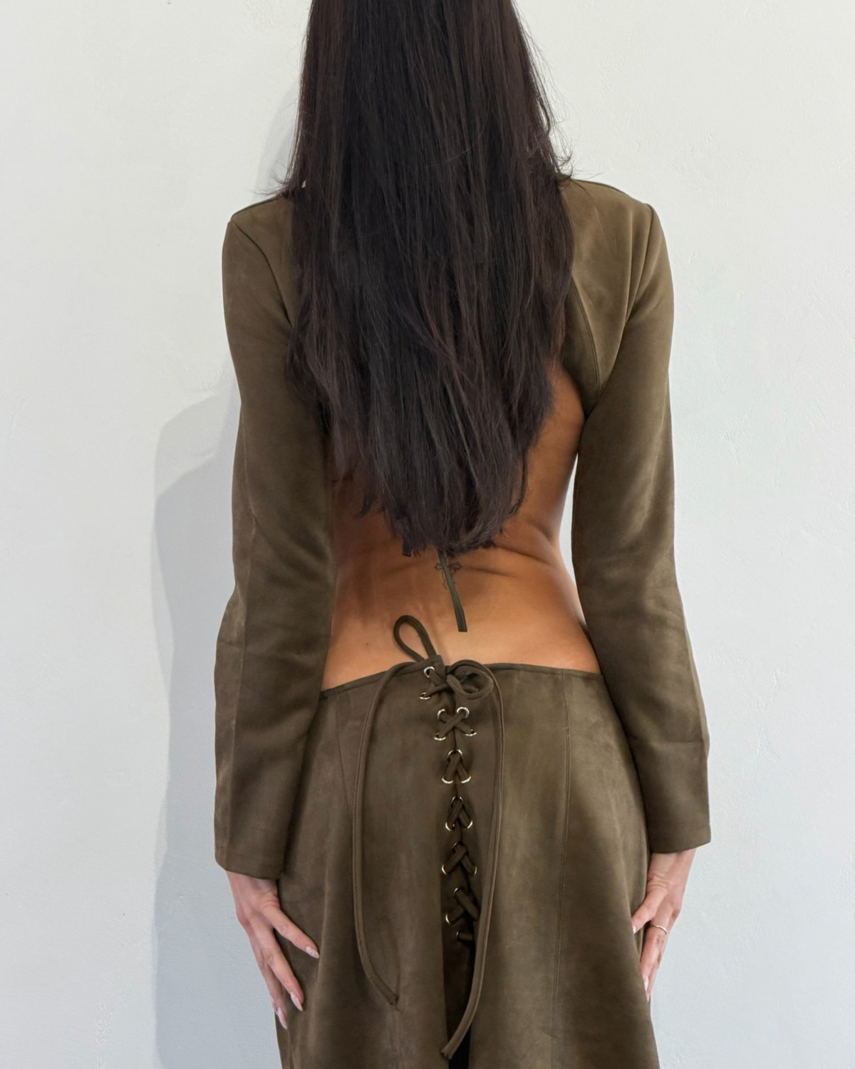 Sylvia Suede Skirt - Dirty Martini