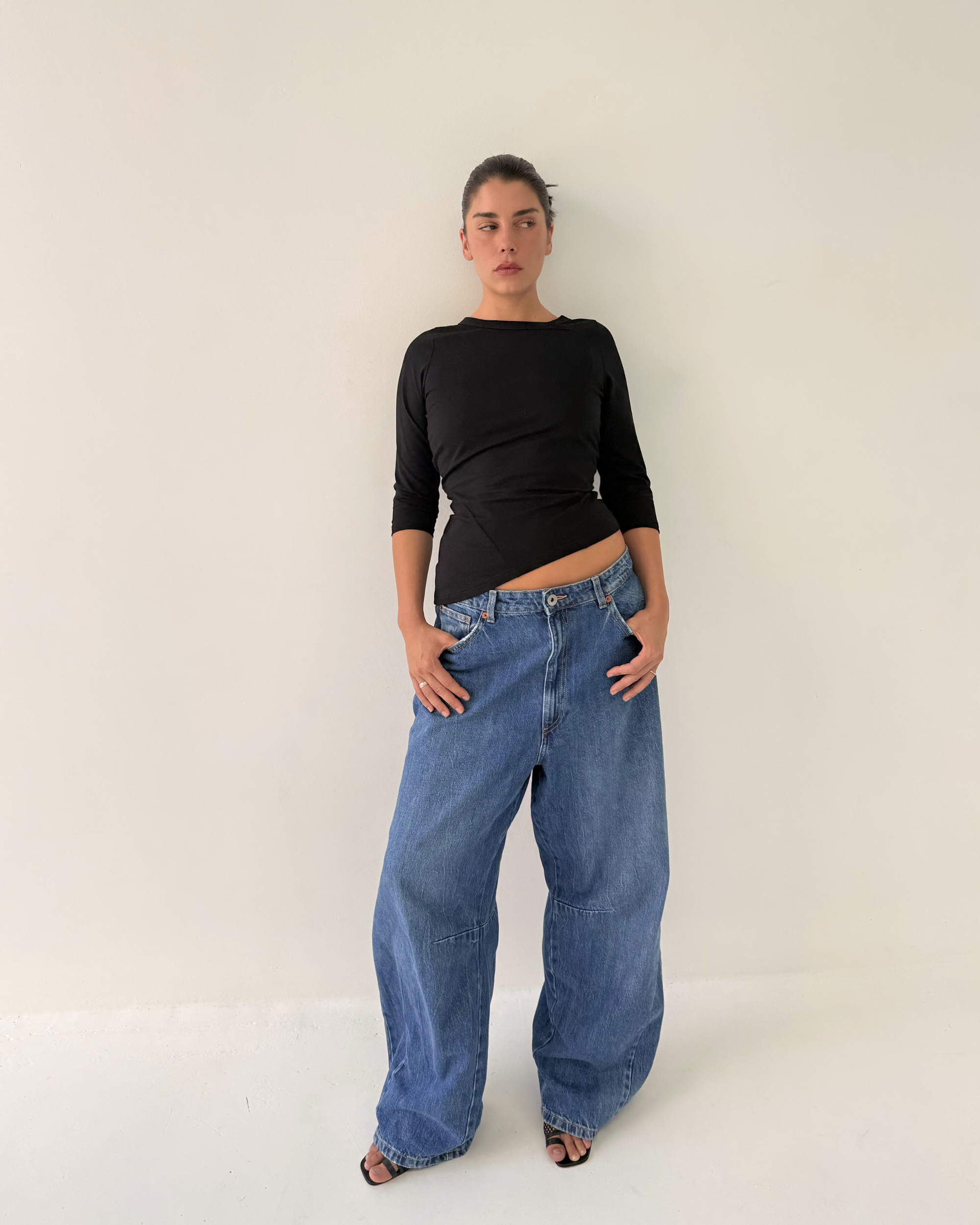 Missy Mid Sleeve Top - Black